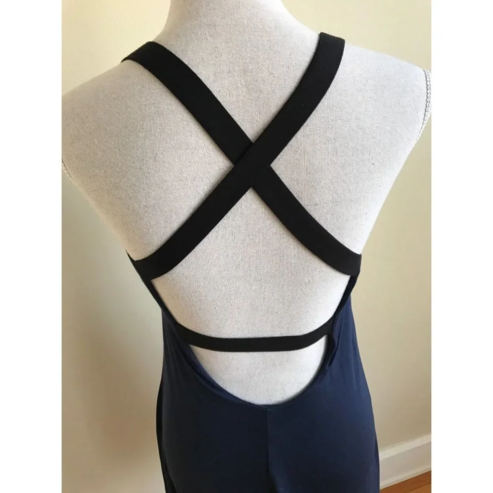 Bella Luxx Navy Blue Tank Dress Black Straps - Picture 8 of 11